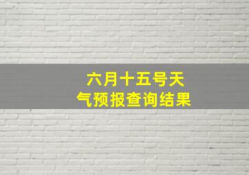 六月十五号天气预报查询结果