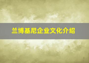 兰博基尼企业文化介绍