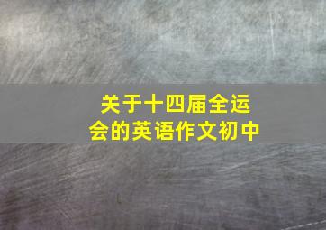 关于十四届全运会的英语作文初中