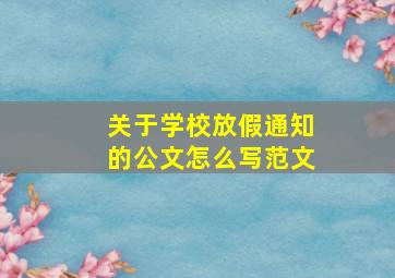 关于学校放假通知的公文怎么写范文