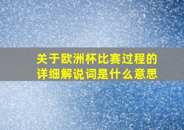 关于欧洲杯比赛过程的详细解说词是什么意思