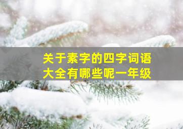 关于素字的四字词语大全有哪些呢一年级