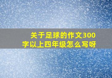 关于足球的作文300字以上四年级怎么写呀