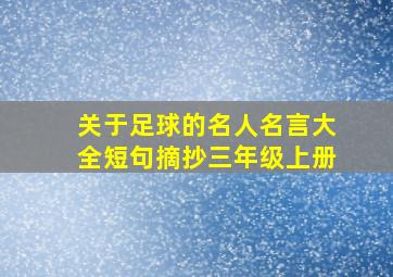 关于足球的名人名言大全短句摘抄三年级上册