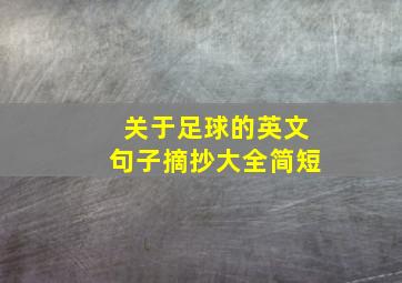 关于足球的英文句子摘抄大全简短