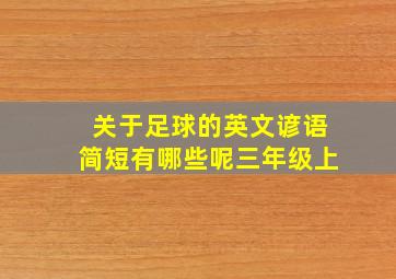 关于足球的英文谚语简短有哪些呢三年级上