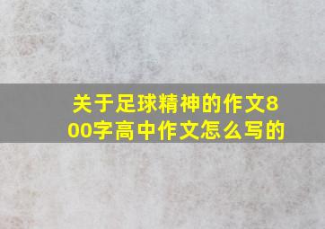 关于足球精神的作文800字高中作文怎么写的