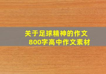 关于足球精神的作文800字高中作文素材