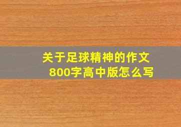 关于足球精神的作文800字高中版怎么写