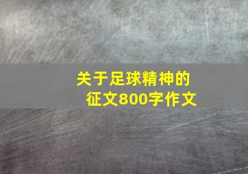 关于足球精神的征文800字作文