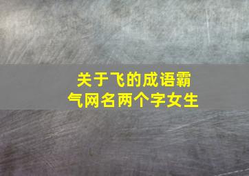 关于飞的成语霸气网名两个字女生