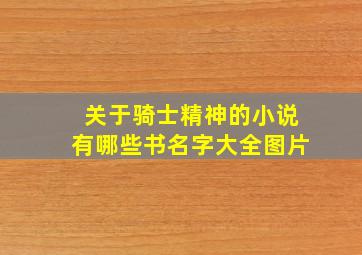 关于骑士精神的小说有哪些书名字大全图片