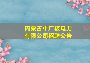 内蒙古中广核电力有限公司招聘公告