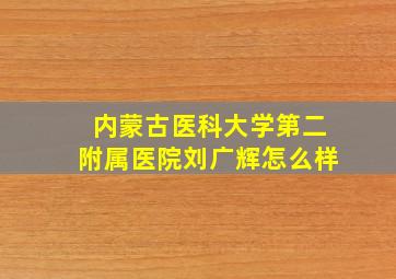 内蒙古医科大学第二附属医院刘广辉怎么样