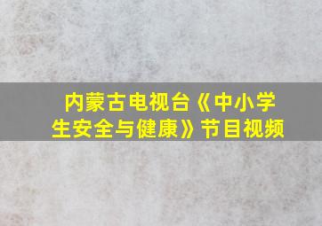 内蒙古电视台《中小学生安全与健康》节目视频