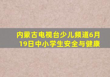 内蒙古电视台少儿频道6月19日中小学生安全与健康