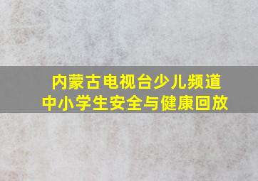 内蒙古电视台少儿频道中小学生安全与健康回放