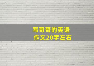 写哥哥的英语作文20字左右