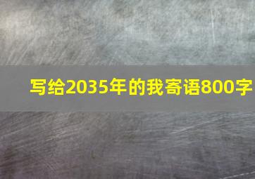 写给2035年的我寄语800字