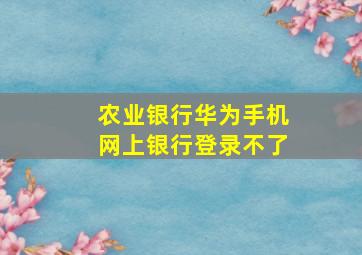 农业银行华为手机网上银行登录不了