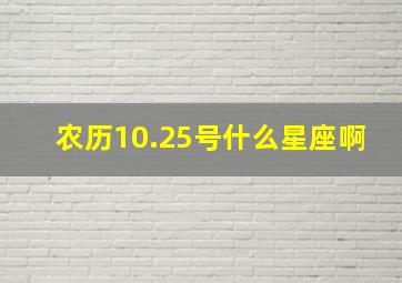 农历10.25号什么星座啊