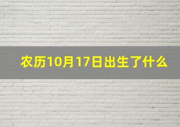 农历10月17日出生了什么