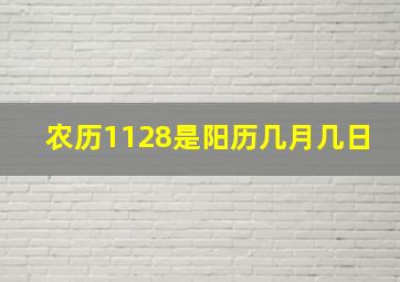 农历1128是阳历几月几日