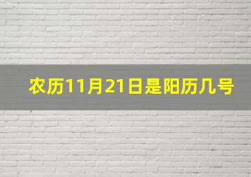 农历11月21日是阳历几号