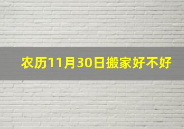 农历11月30日搬家好不好