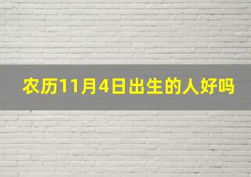 农历11月4日出生的人好吗