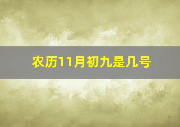 农历11月初九是几号