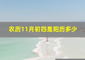 农历11月初四是阳历多少