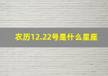 农历12.22号是什么星座