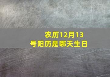 农历12月13号阳历是哪天生日