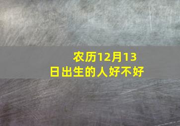 农历12月13日出生的人好不好