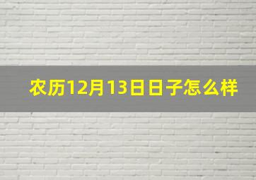 农历12月13日日子怎么样