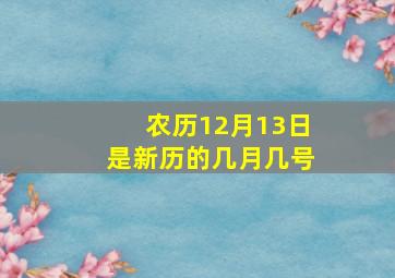 农历12月13日是新历的几月几号