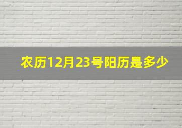 农历12月23号阳历是多少