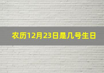 农历12月23日是几号生日