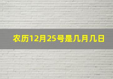 农历12月25号是几月几日