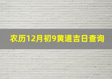 农历12月初9黄道吉日查询