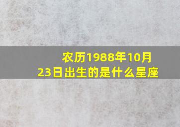 农历1988年10月23日出生的是什么星座