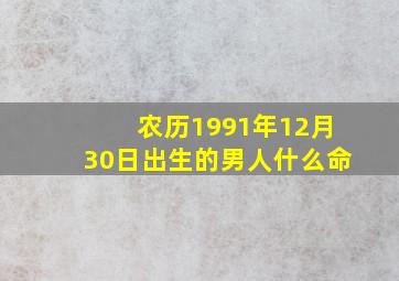 农历1991年12月30日出生的男人什么命