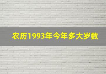 农历1993年今年多大岁数