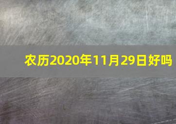 农历2020年11月29日好吗