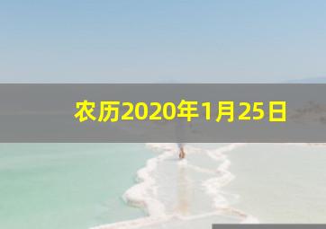 农历2020年1月25日