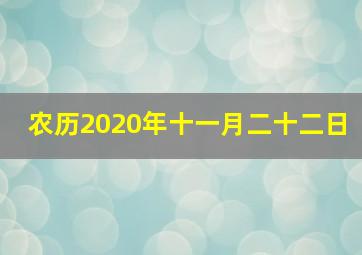 农历2020年十一月二十二日