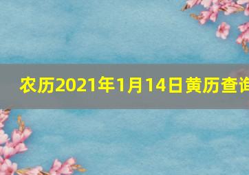 农历2021年1月14日黄历查询