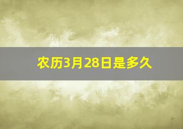 农历3月28日是多久