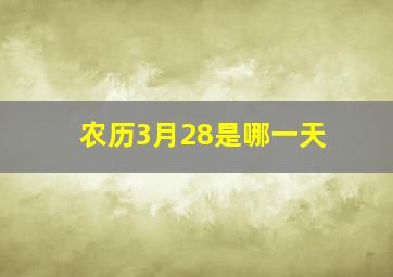 农历3月28是哪一天